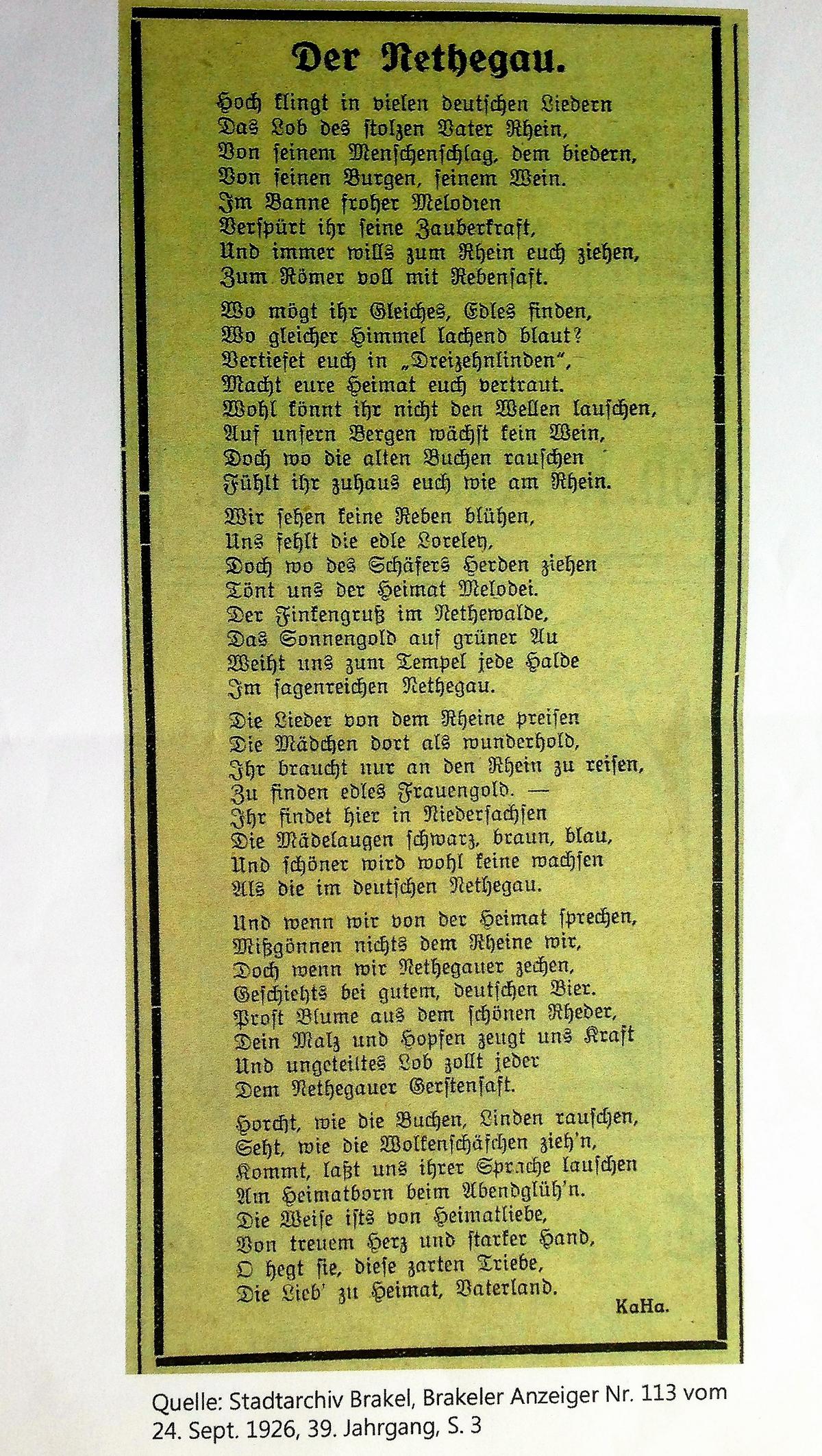 gedicht nethegau 1926